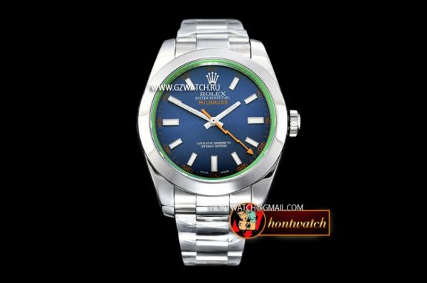 Rolex Milgauss Z Blue 116400GV SS/SS Blue ARF Asia 2836 [ROLMIL026A]