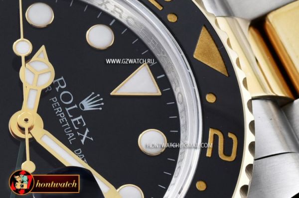 ROLGMT108 - YG/SS Ref.116713 GMT 18K Wrapped Noob Black A-2836 [ROLGMT108]