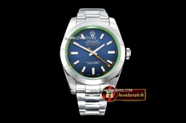 Rolex Milgauss Z Blue 116400GV SS/SS Blue ARF Asia 3131 [ROLMIL025B]